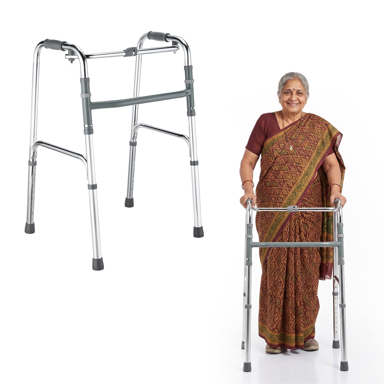 Amazon Basics Walker | Foldable | Offering full support for elder & old people-image-41
