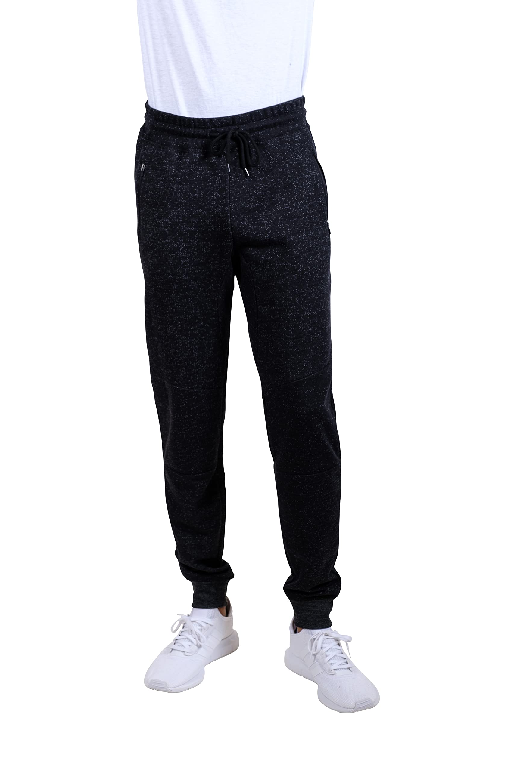 BROOKLYN ATHLETICSMen's Fleece Jogger Pants Active Zipper Pocket Sweatpants