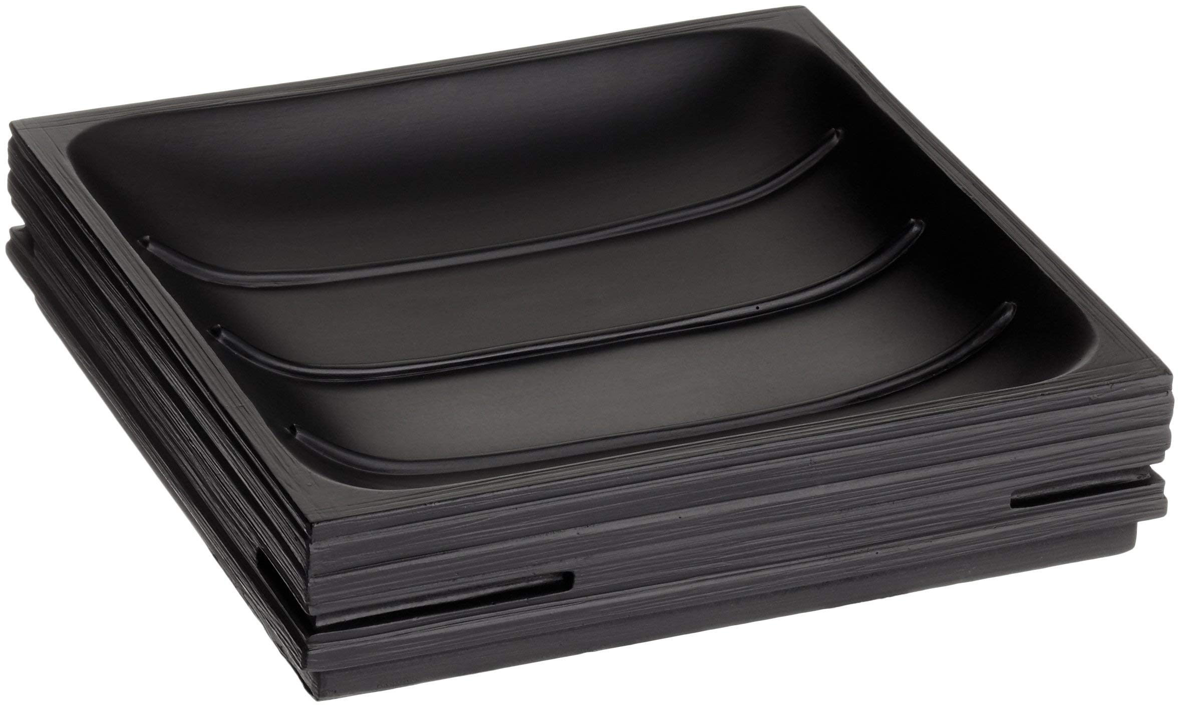 Zeller 18315 Seifenschale Schiefer, Polyresin, schwarz, ca. 11,2 x 11,2 x 2,6 cm Grau Small