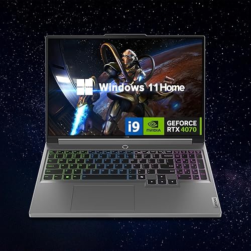Portátil para juegos Lenovo Legion de 16" QHD+ i9 RTX 4070, pantalla QHD+ de 16" (2560 x 1600) 165 Hz, Intel i9-14900HX, NVIDIA GeForce RTX 4070, 64 GB de RAM, SSD de 1 TB, teclado retroiluminado RGB, Windows 11 Home, gris