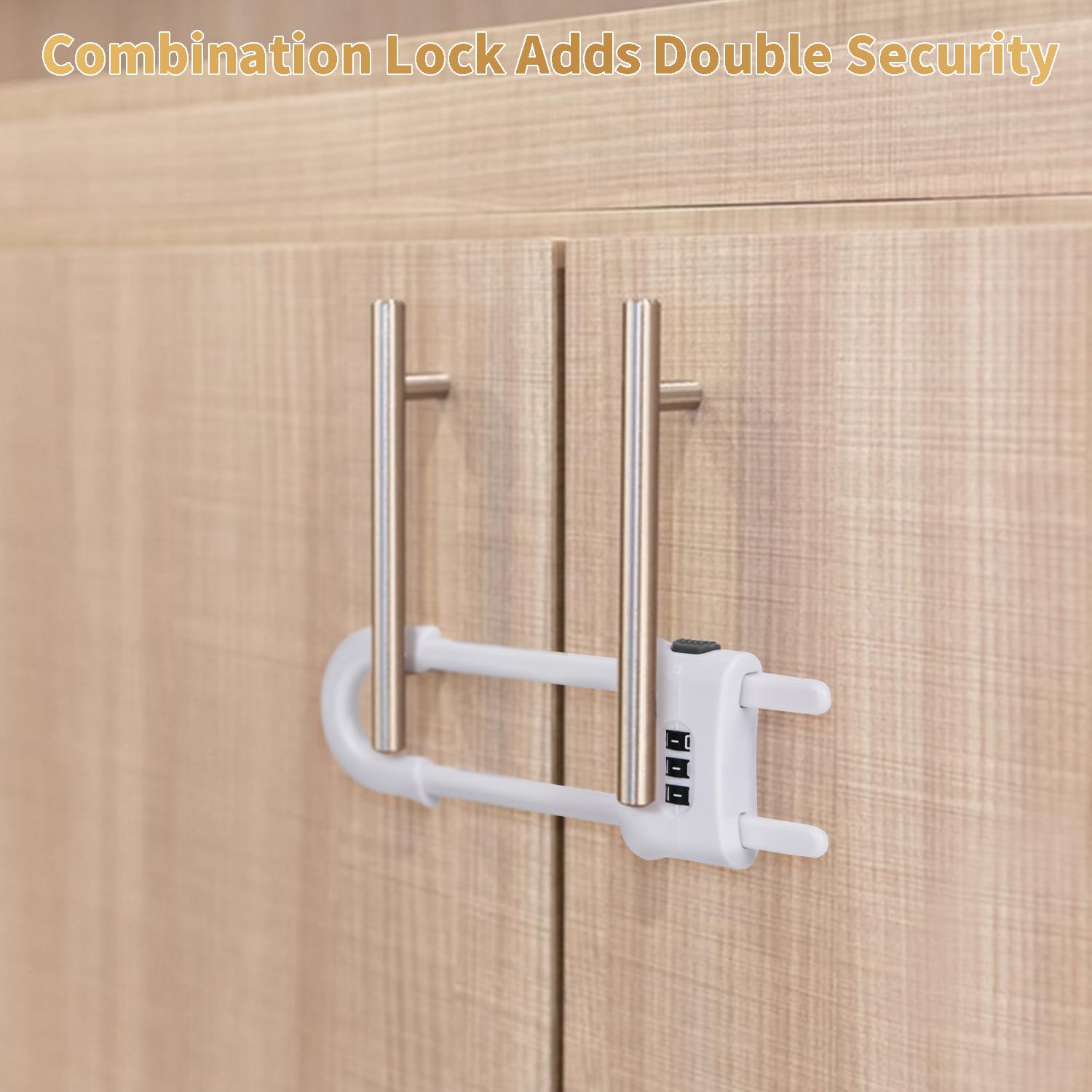 Paquete de 4 cerraduras deslizantes en forma de U multifuncionales para gabinetes de seguridad infantil, clips ajustables a prueba de bebés para armarios del hogar, puertas de refrigerador, pomos de