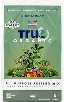 True Organic All Purpose Potting Mix – Organic Blend for Seedlings, Plant Starts, and Container Gardening – 8 Quart Bag
