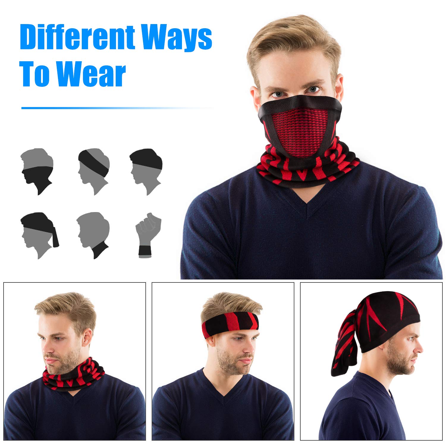 ENONEO Scaldacollo Running Termico Uomo Donna Traspirante Antivento Scaldacollo Sportivo Elastico Sciarpa Tubolare Inverno Passamontagna Sci Copricollo Moto Bandana Bici Ciclismo