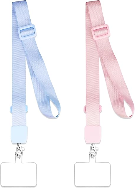 VAKS Phone Lanyard,Universal Adjustable Neck Straps with Phone Pads Phone Lanyard Crossbody for Phone Case Keys ID Compatible with iPhone and Most Smartphones, 2 Pack