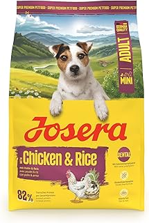 JOSERA Mini Adult Huhn & Reis (1 x 3 kg) | Premium Trockenfutter für ausgewachsene Hunde Kleiner Rassen | mit Biotin für Haut & Fell | kleine Kroketten | extraverträglich | gluternfrei | 1er Pack product image