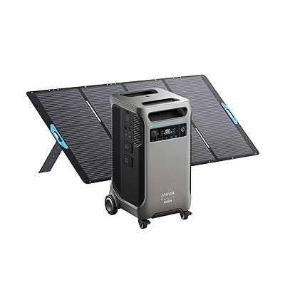 Anker SOLIX F3800 Plus Portable Power Station (Upgraded Version) and BP3800 Expansion Battery with 400W Solar Panel, 7.68kWh, 3200W Solar Input, Generators for Home Use, For Power Outages, Emergencies