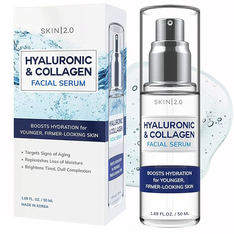 Sérum facial Skin 2.0 com ácido hialurônico e colágeno, 50 mL