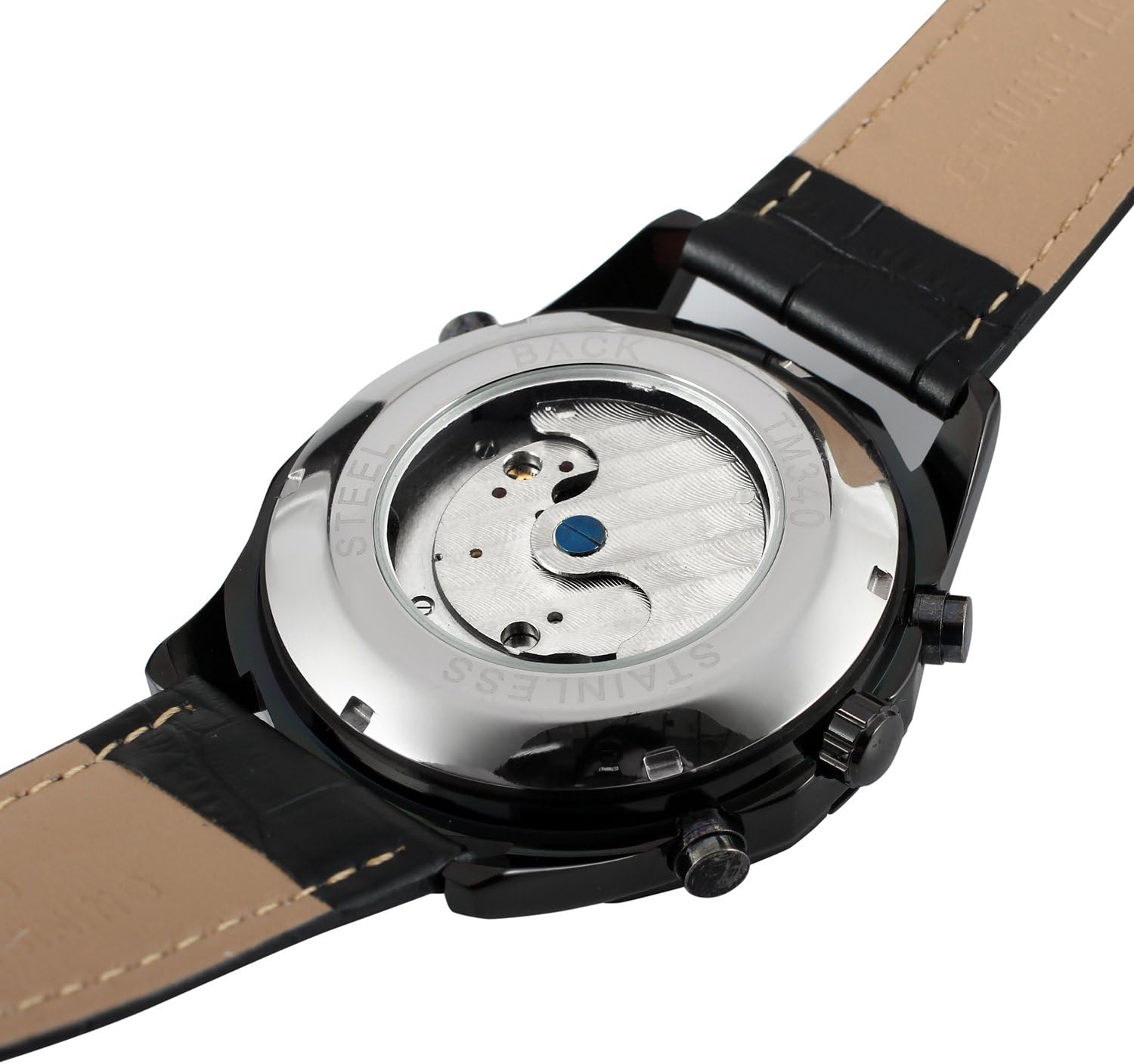 Forsining Men's Self winding Original Automatic Tourbillion Calendar Leather Strap Wrist Watch FSG340M3B1 image 2