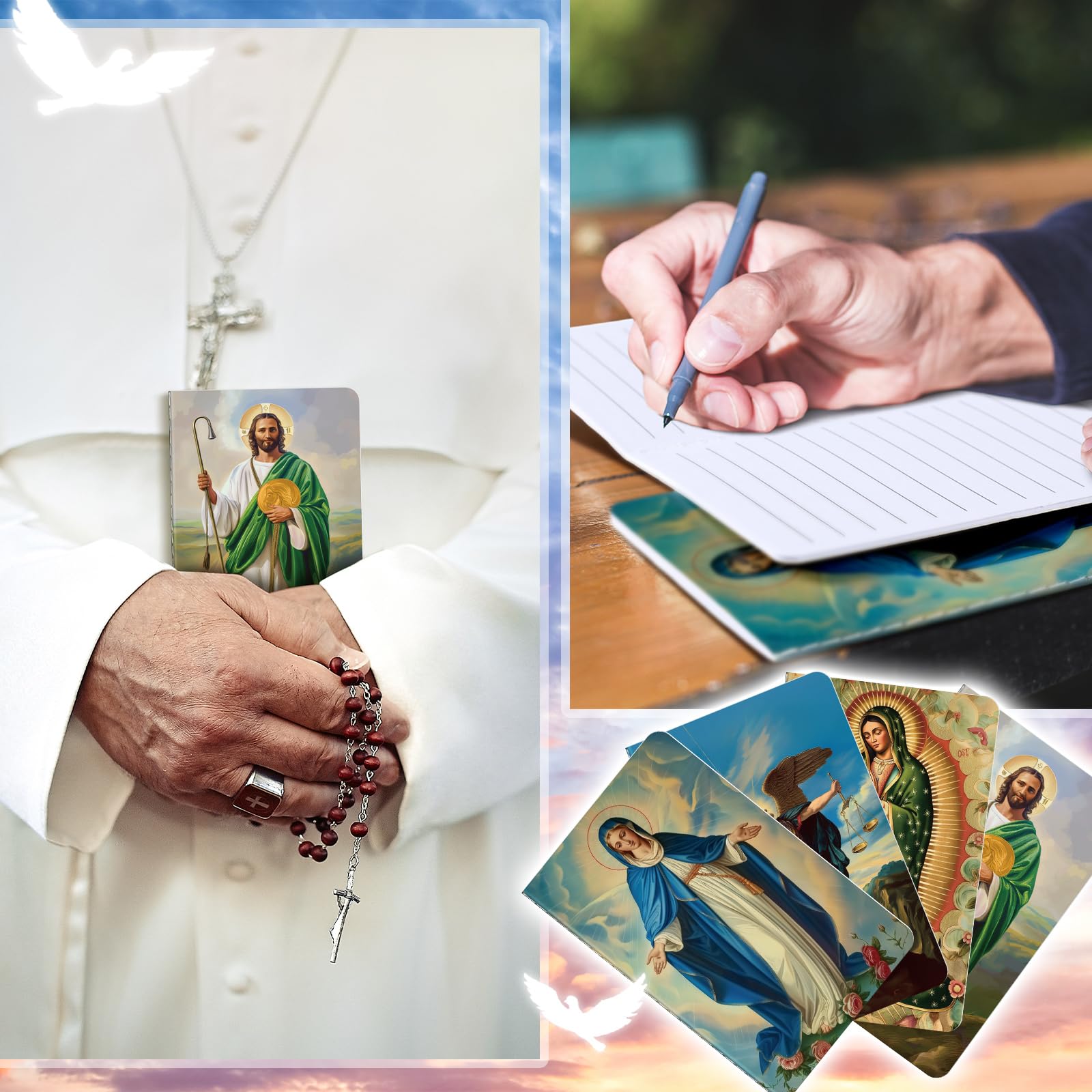 AmazingSpark 50 cuadernos religiosos, regalos católicos, diarios cristianos, regalos católicos a granel, diarios de oración, blocs de notas de bolsillo pequeño para rellenar calcetines de Navidad
