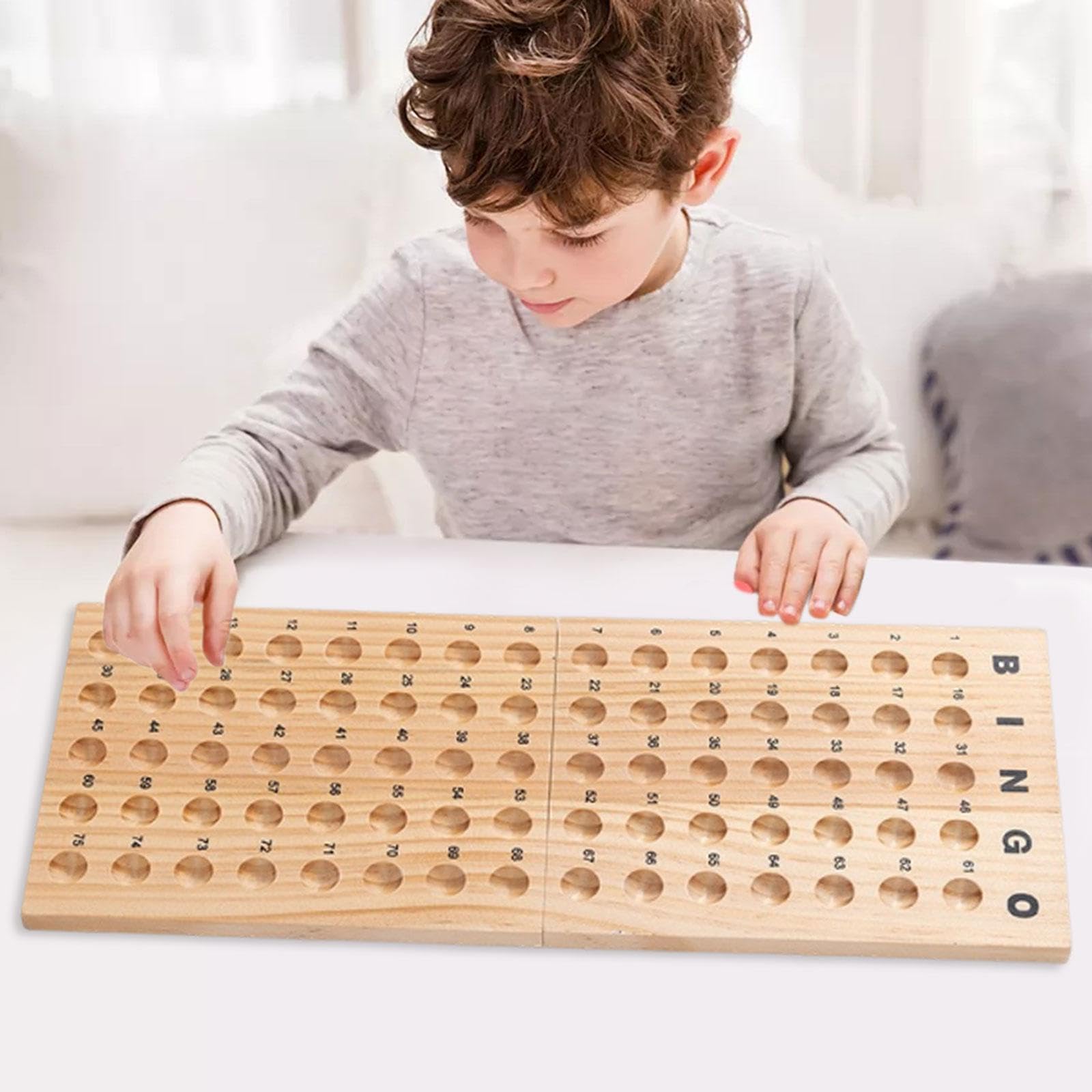 Gioco di Bingo in Legno Masterboard, Giocattolo Educativo Pieghevole per Feste E Grandi Gruppi.