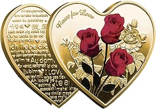 Beimus Elegante recuerdo de metal en forma de corazón para ocasiones especiales con diferentes símbolos de amor significativos, suministros de decoración de rosas