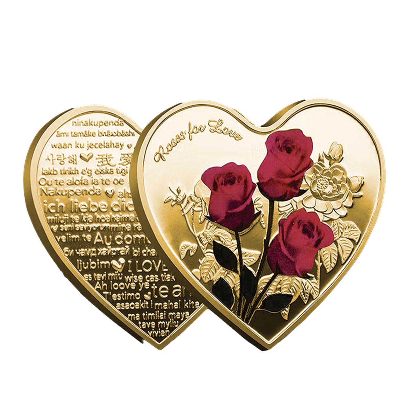 Pièces uniques en métal en forme de cœur Objets de collection Amour symbolique Décoration de mariage Saint-Valentin Anniversaire Pièces cadeaux