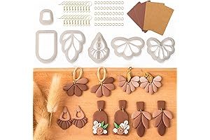 Dacies 50 PCS Basic Clay Earring Cutters, Polymer Clay Earring Cutter Making, Earring Making Set