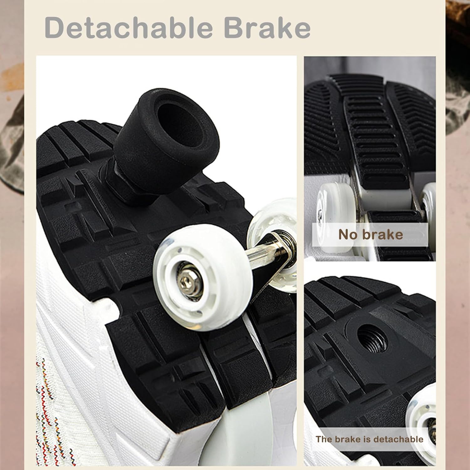 2 in 1 Deformation Roller Shoes, Roller Skate Shoes Outdoor with Detachable Brake Removable Pulley Skates Sneakers Skating Parkour with Wheels for Girls Boys