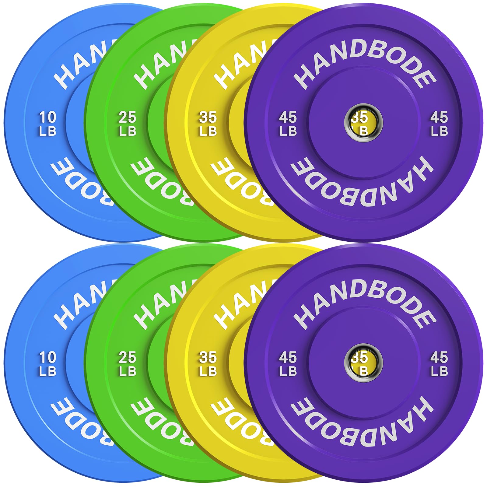 2-Inch Weight Plates High Bounce Olympic Bumper Plate Set 45 100 160 190 260 300lb Colored Weight Plates