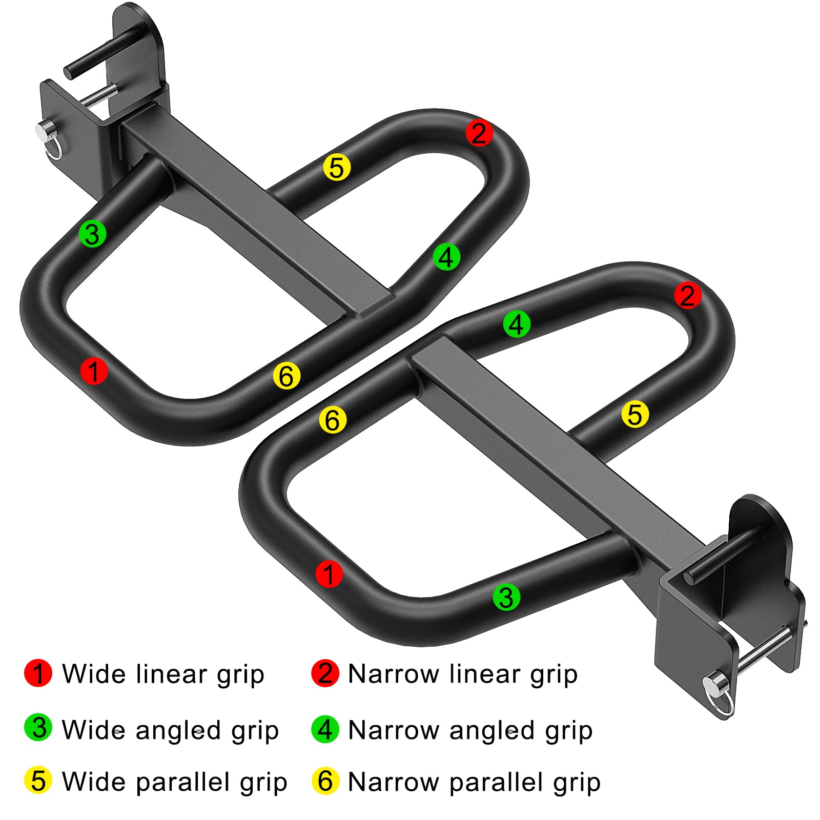 SELEWARE Multi Grip Dips Bar Extension per 2X 2 o 3 x 3 Pollici con Foro da 1 o 5/8 di Pollice Power Rack, Maniglie Larghe e Strette Squat Rack Extension per Bodybuilding