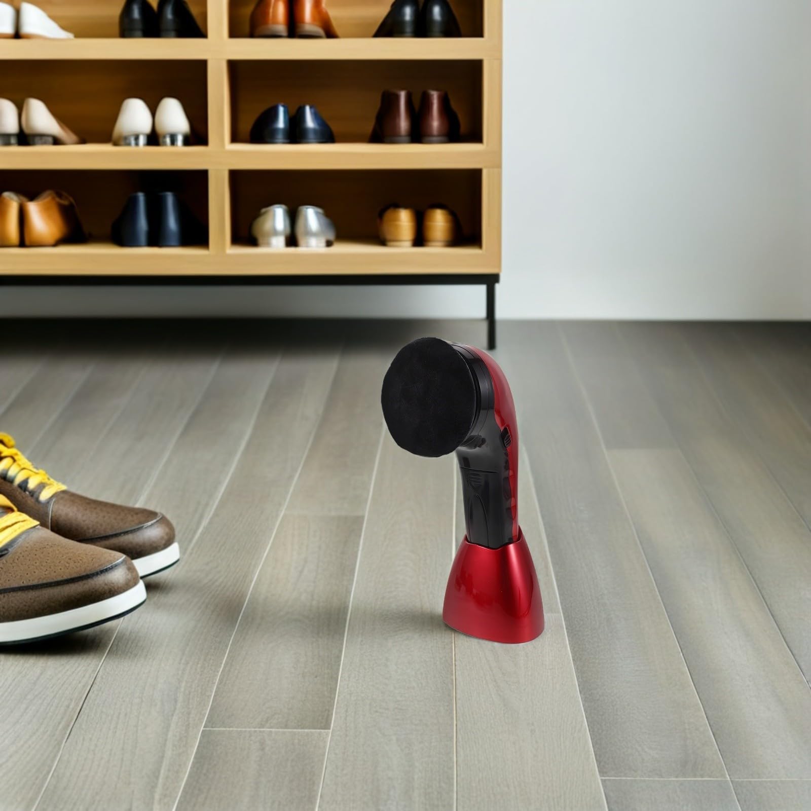 Cepillo Eléctrico para Zapatos Recargable con Cabezal Reemplazable | 1 Set, Fibra y Esponja, Portátil para Oficina y Hogar, Incluye Cabezales de Repuesto