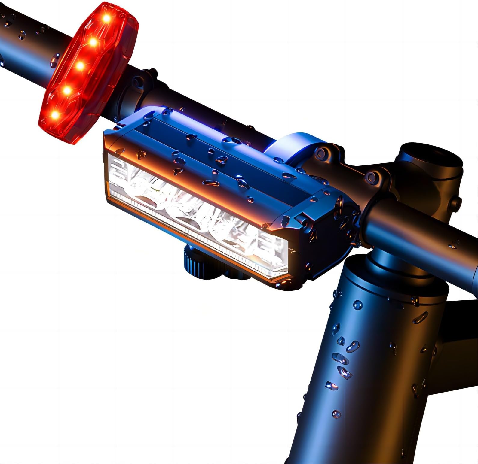 Bike Lights for Night Riding, 6 LED 4800mAh Super Bright Aluminum USB Rechargeable Bicycle Light Set, IPX5 Bike Headlight and Taillight, LED Front Rear Light Accessories for Adults Kids Road Mountain