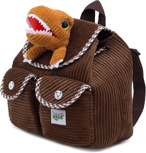 Naturally KIDS Mini mochila de dinosaurio - Mochila muy pequeña para niñas y niños - Juguetes de dinosaurio para niños de 3 a 5 años - Mochila