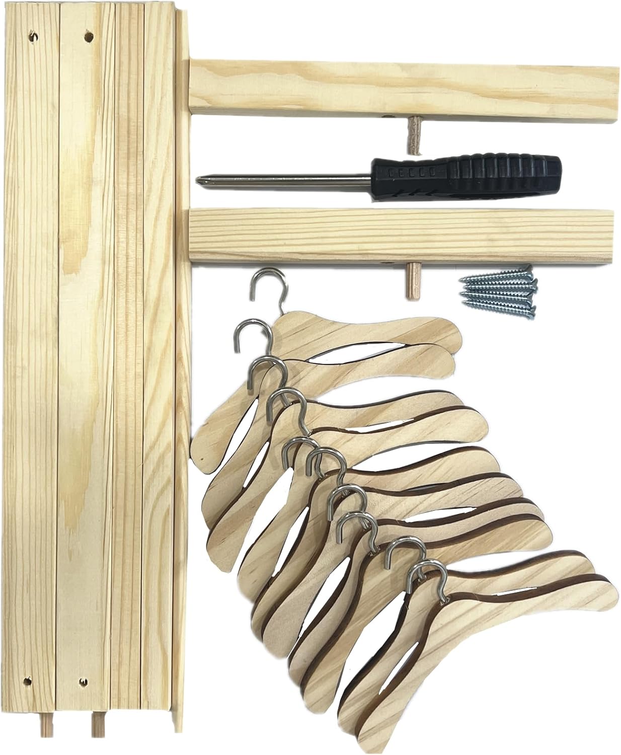 TANG SONG paquete de perchero pequeño de madera para muñecas