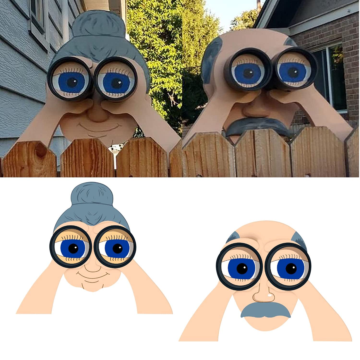 Elitaa Nosy Old Man and Lady Yard Art Sign Decoration, 11