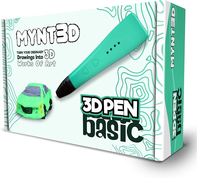MYNT3D - MP033-GN Basic 3D Pen, 1.75mm ABS and PLA Compatible 3D Printing Pen