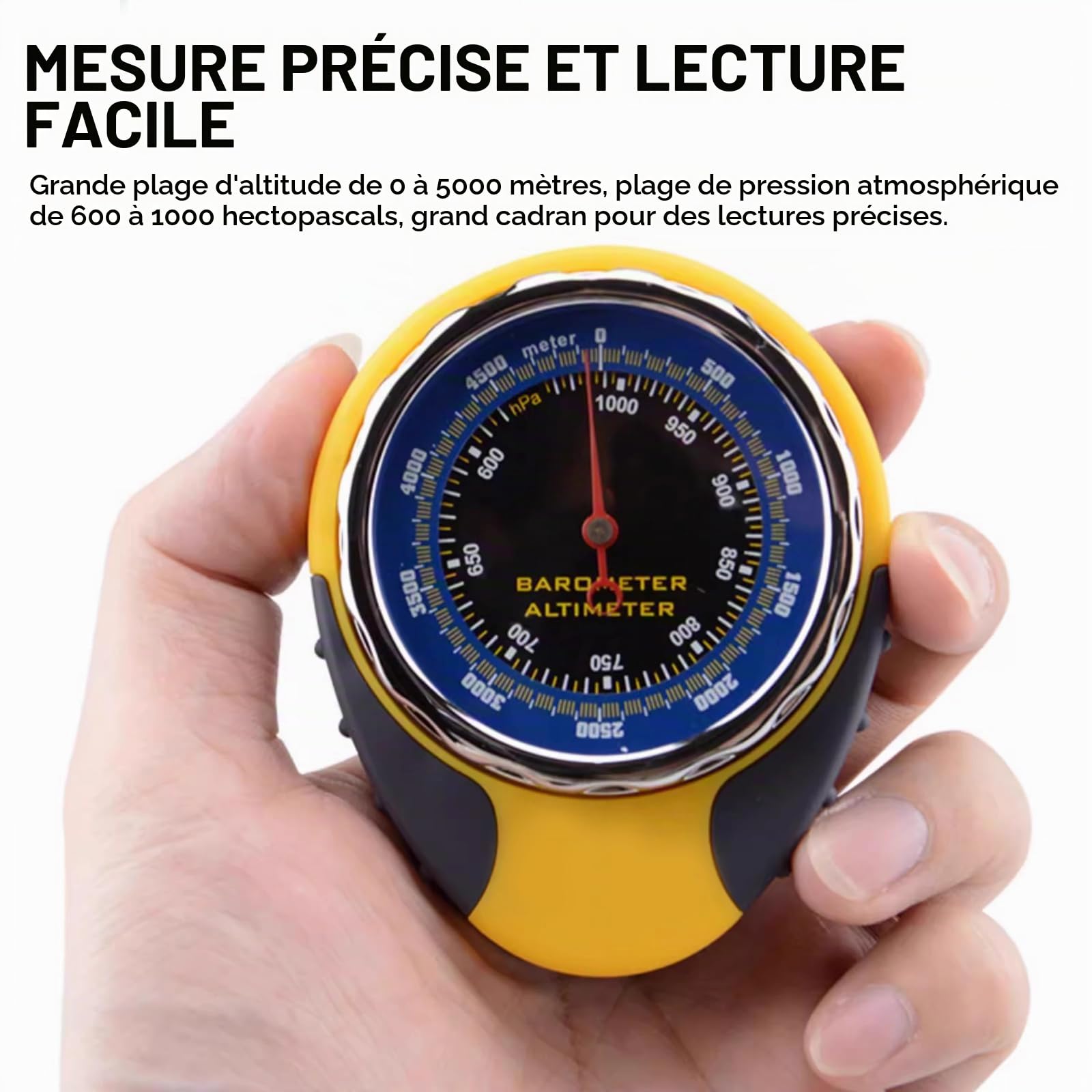 Boussole Randonnée Avec Barometre Altimetre Thermomètre, 4 En 1 Porte Clé Boussole Extérieur Baromètre Altimètre Thermomètre Avec Mousqueton Pour Le Escalade RandonnéE Et Activités De Plein Air