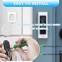 Vista 4 de Cable extra largo de 19.7 pies, transformador de timbre de 18V500mA compatible con timbres de video inalámbricos Ring, Nest, Eufy, Wyze, Arlo