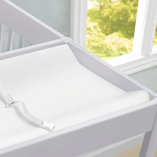 Miniatura 3 de Delta Children Cambiador de cuna y cambiador y funda de felpa, funciona con cuna y cambiadores, funda lavable a máquina. Impermeable, color blanco