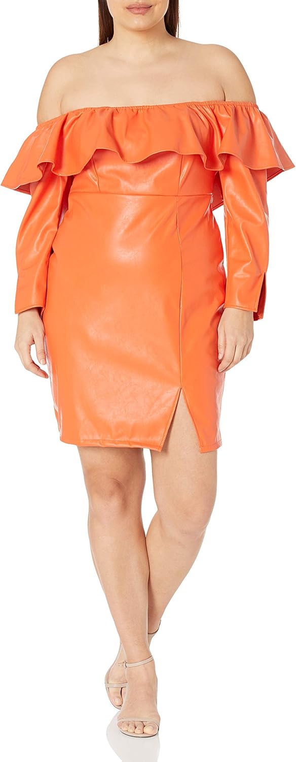 KENDALL + KYLIE Women's Plus Size Off-The-Shoulder Mini Dress - Image 4