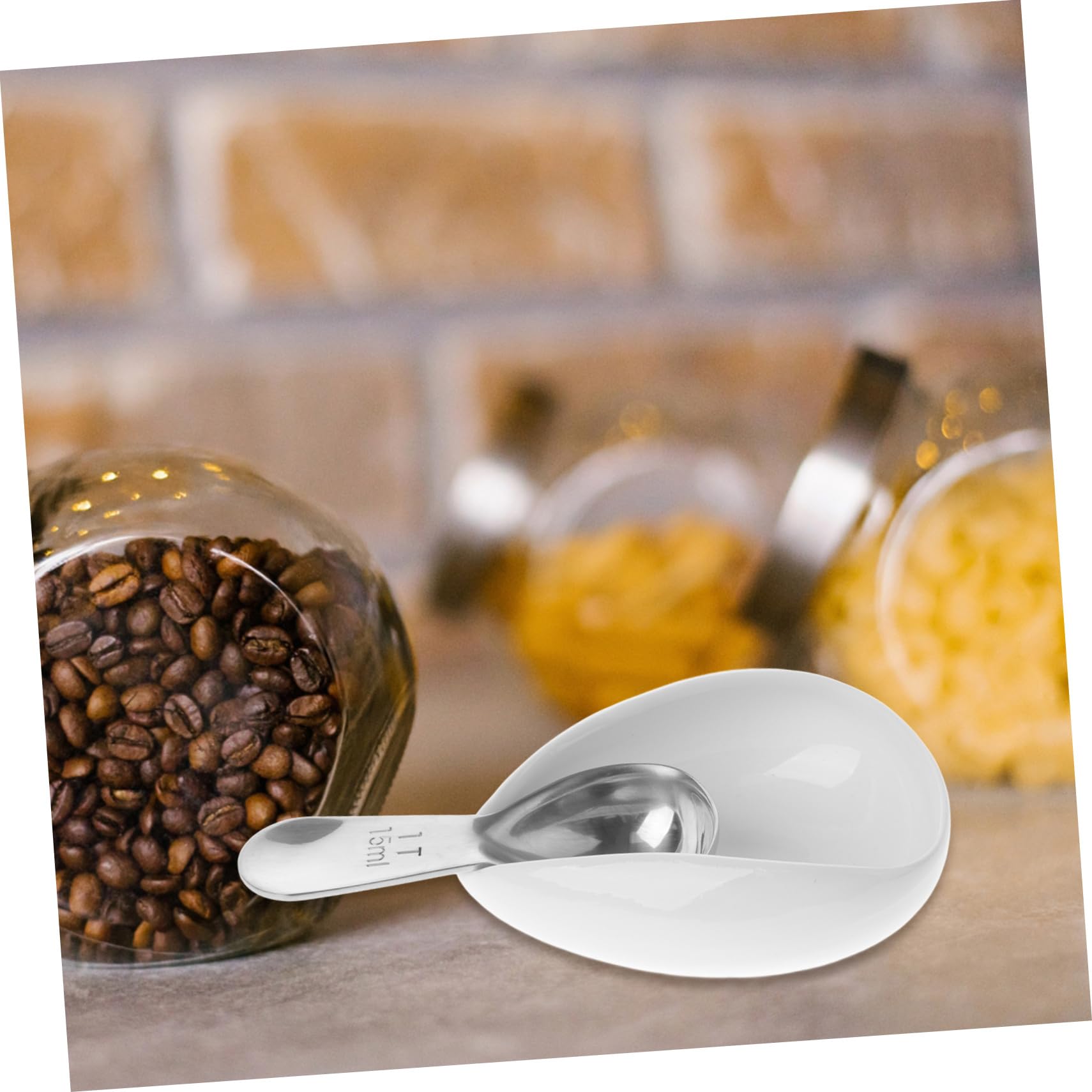 PRETYZOOM 4juegos Tazón y Cucharas Medidoras De Cerámica para Café Accesorios De Café Bandeja para y Dosis De para Casa Cucharita