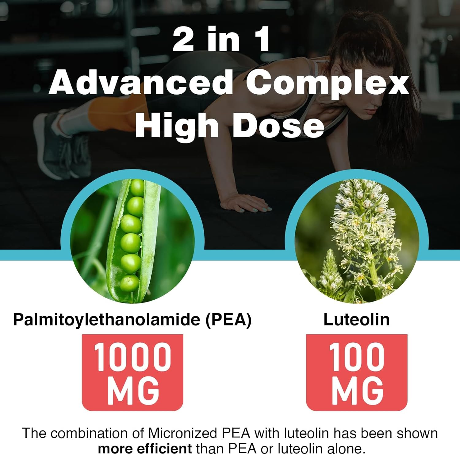 Liposomal Palmitoylethanolamide 1000 mg + Luteolin 100 mg, Micronized Pea 99% Highly Purified - Enhanced Absorption and Bioavailability, 60 Softgels - Image 4