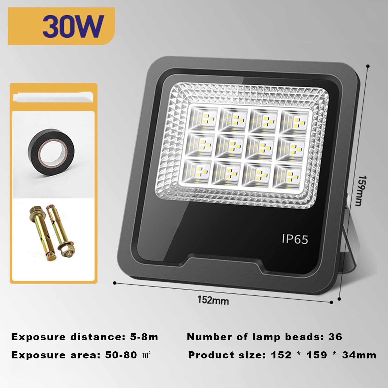 lampy solarne， Zewnętrzna lampa zabezpieczająca IP66, reflektorki z regulowanymi głowicami do ogrodu, na patio, podjazd, podwórko i nie tylko(30W)