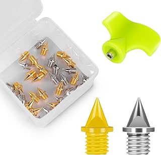 1/4 Inch Carbon Steel Track Spikes, 32 Pieces Lighter Weight Spikes Track Shoes, Each Nail Weighs Only 0.47 Grams, Used for Track and Field Sprinting or Cross Country
