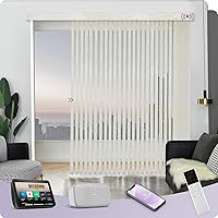 Vista 9 de Graywind Persianas verticales motorizadas compatibles con Alexa Google, opacas reversibles, persianas verticales inteligentes, control remoto, lamas