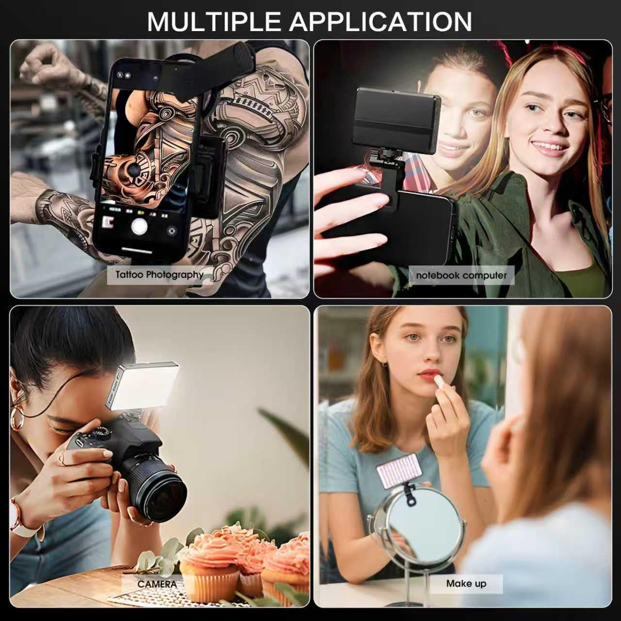 GBK Tattoo-Fotografie-Set mit 120 LED Licht & CPL-Filter, Polarisiertes Licht für Tattoos, Reflexfreie Aufnahmen, Verstellbare Beleuchtung mit Stativ, Tattoo Zubehör für Smartphone Fotografie