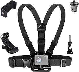 Brustgurthalterung Chesty Kompatibel mit GoPro Hero 10, 9, 8, 7, (2018), 6 5 4 3, Hero Black, Session, Xiaomi Yi, SJCAM, DJI Osmo Action