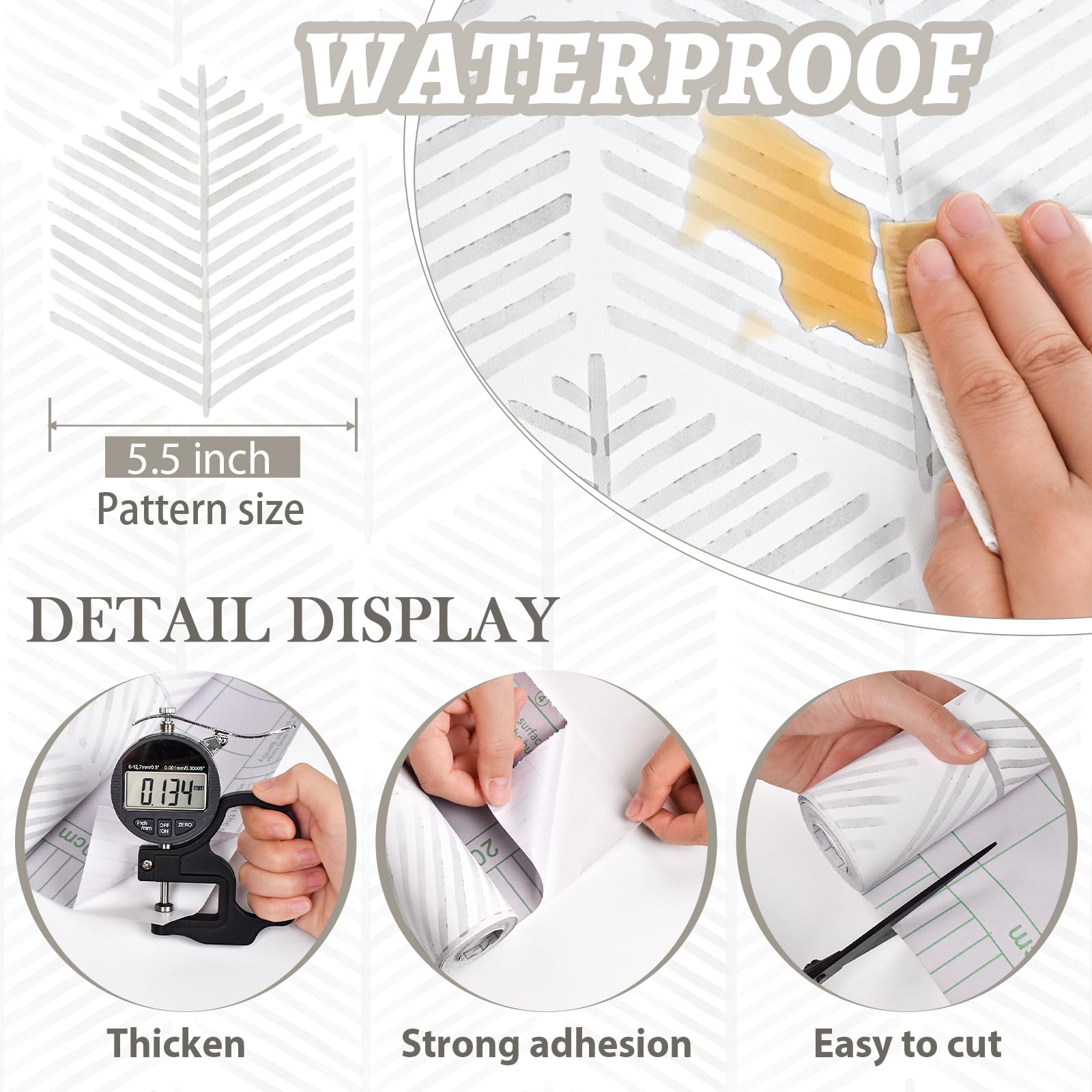 MelunMer Modern Peel And Stick Wallpaper Boho Contact Paper For Cabinets/Drawers 78.8In W 17.3In L Self Adhesive Removable Wallpaper For - View #7