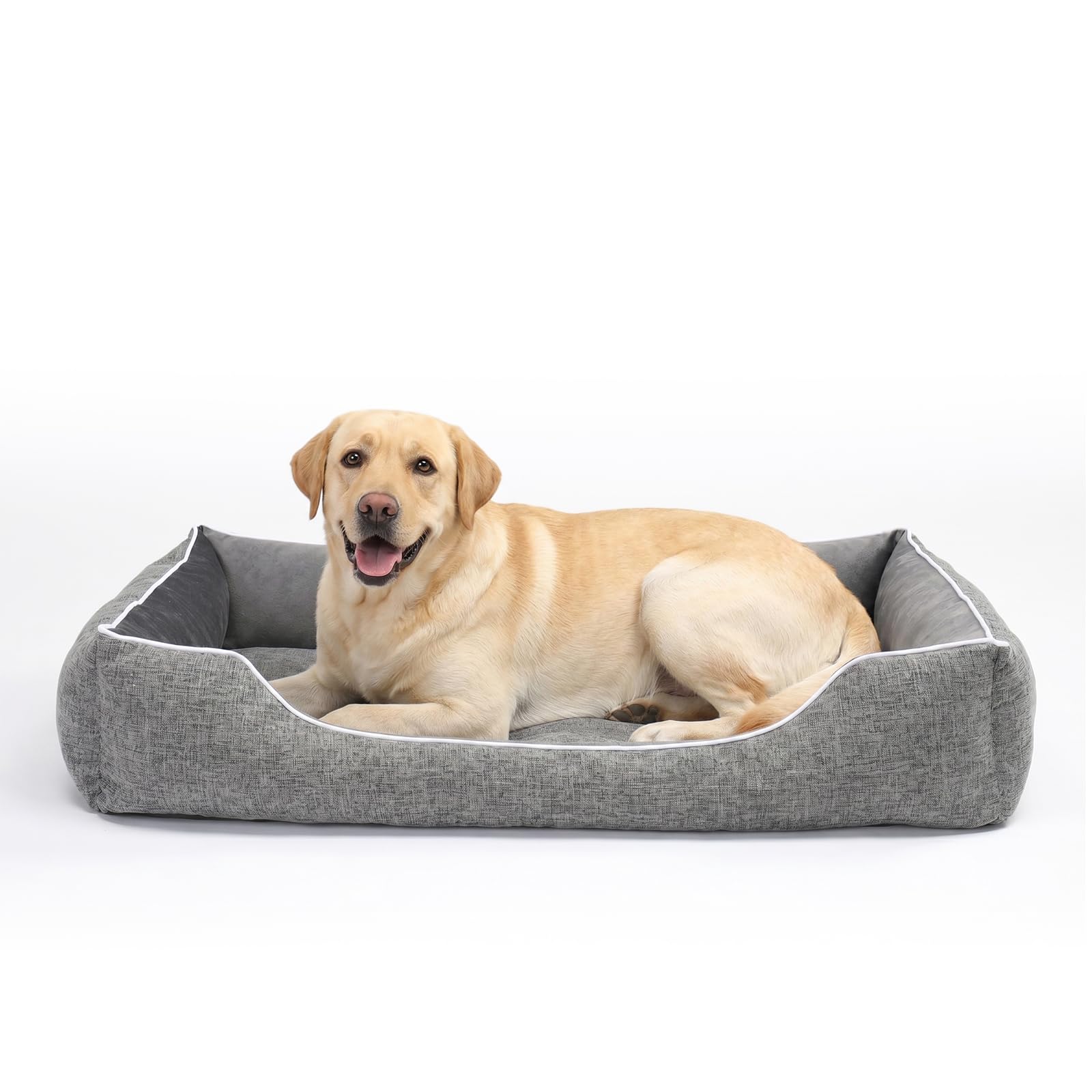 VINGLI XL Orthopedic Dog Bed Soft Pet Sofa Non-Slip, 110x80x19CM, Grey