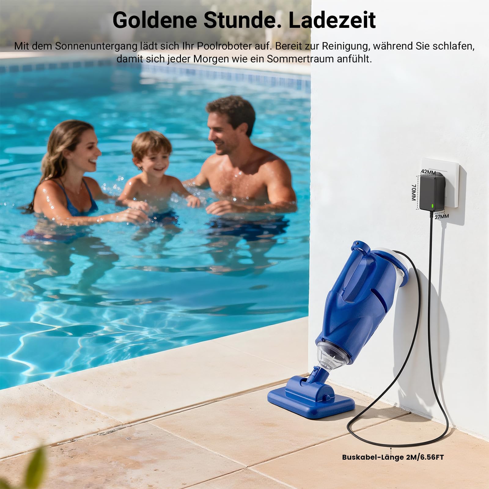 8.4V Ladegerät für Poolsauger Kompatibel mit Pool Blaster Catfish Li Ultra 21051DL/22151EL/26051SL Poolroboter Schwimmzubehör Netzkabel DC-Adapter