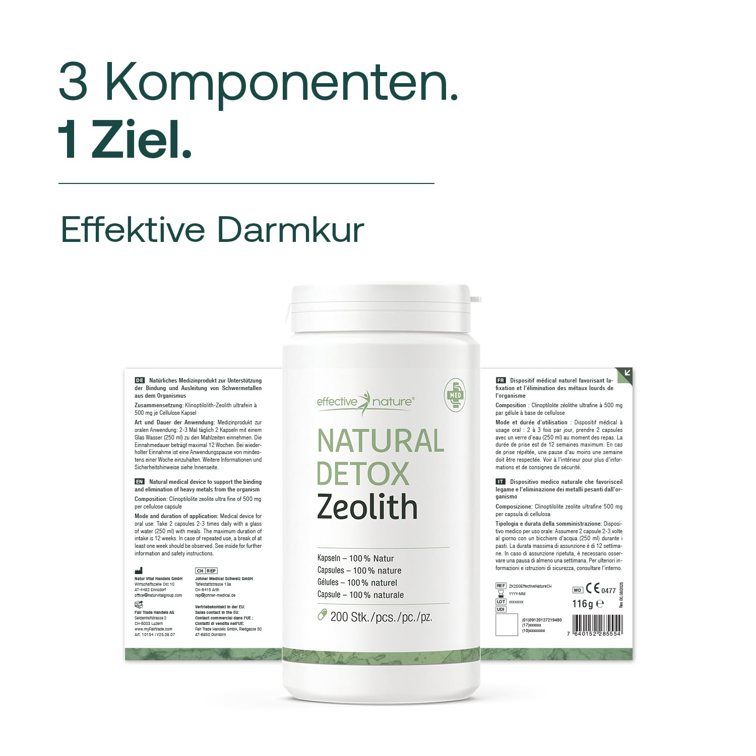 SIMPLE CLEAN - Sanfte Darmreinigung und effektive Entwicklung der Darmflora mit Natural Detox Zeolith, Combi Flora SymBIO und Psylliumschalen (4-Wochen-Darmkur)
