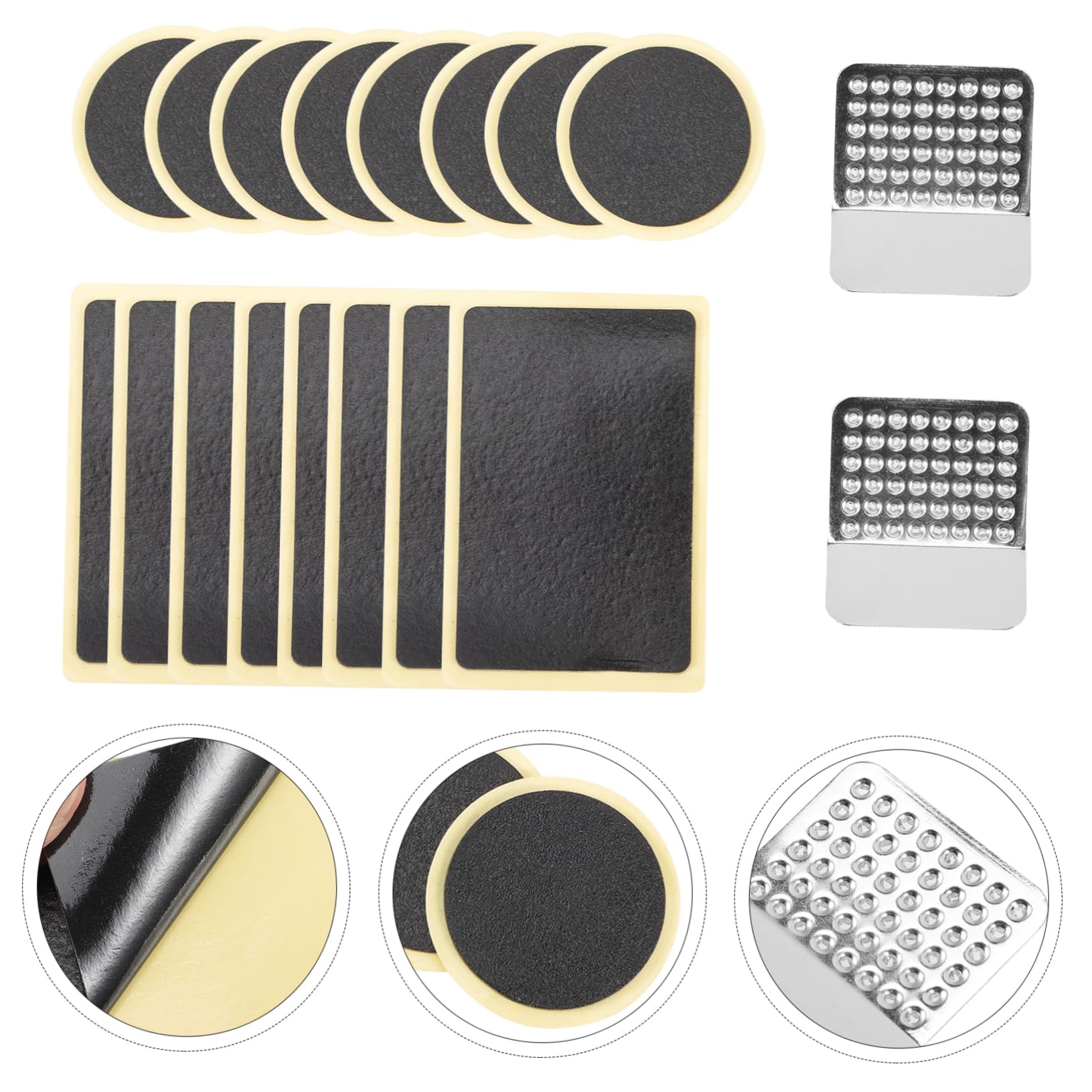 Bike Tire Repair Kit Heavy Duty Patch Kit Round Rectangular Patches for Road Bikes