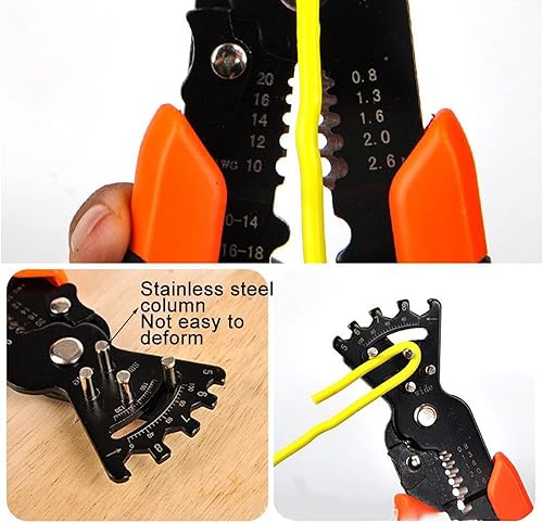 Miniatura 8 de Septpenta Alicates multifuncionales para electricista con llave y función de doblado de alambre multiángulo, mango ergonómico antideslizante,