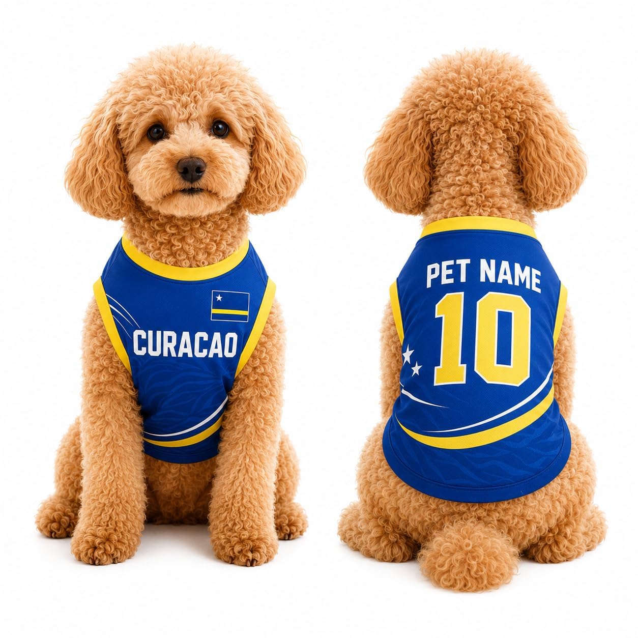 Custom Dog Football Jersey with Name Number Logo, Personalised 2026 Pet Jersey, Breathable Quick Dry T-Shirt for Small Medium Large Dogs, Gift for Fans