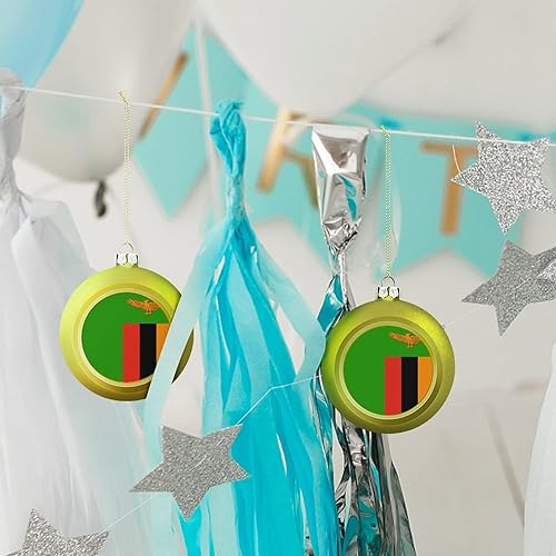 Vista 170 de Adornos dorados de bola de Navidad de Trinidad y Tobago, adorno de bola de bandera de Trinidad y Tobago, adornos de Navidad de bandera nacional