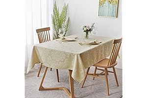 Maxmill Water Resistant Damask Jacquard Tablecloth