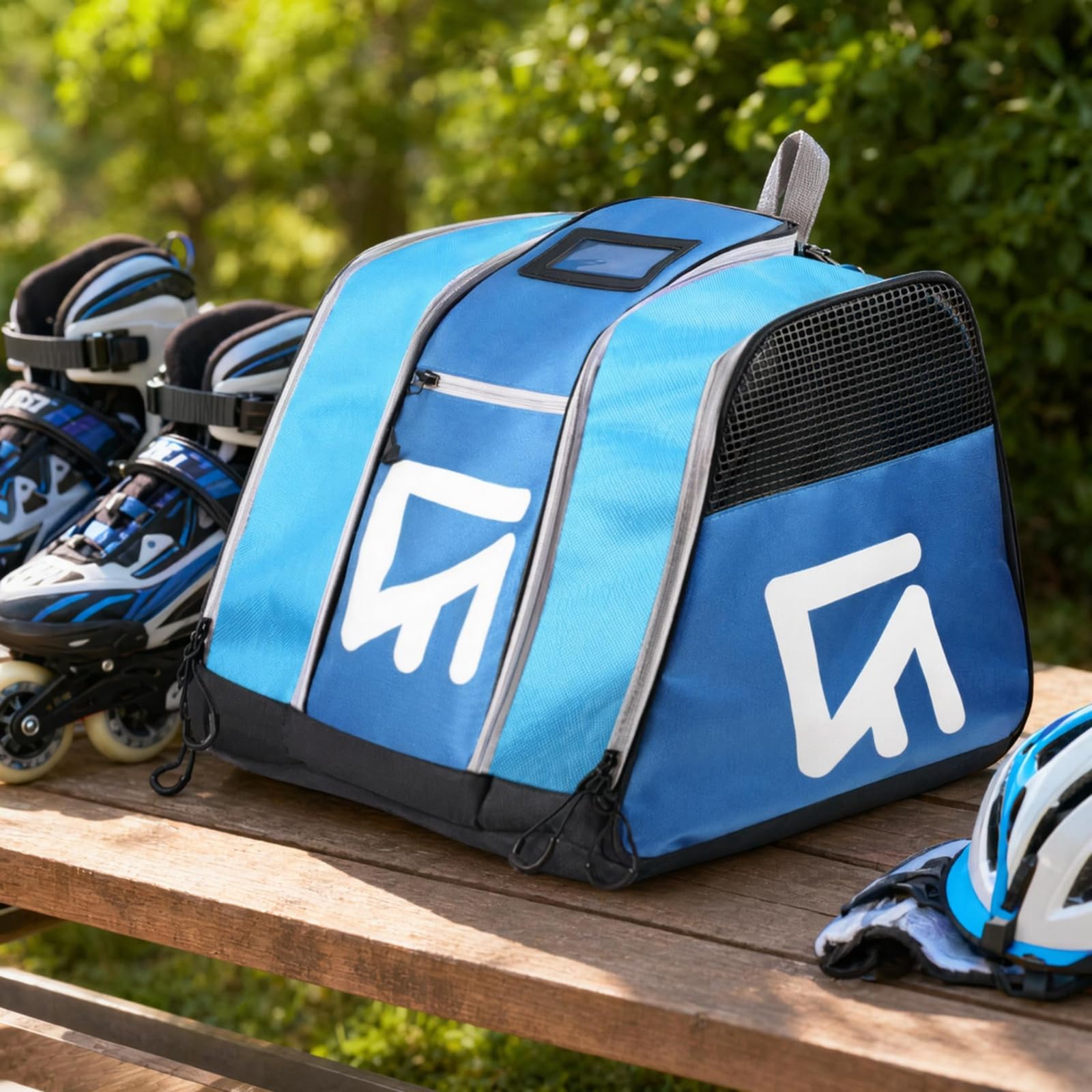 Skate-Rucksack mit Netzbelüftung gäumig Inlineskate-Rucksack strapazifähig Inlintasche für Training, Array, Schwarz