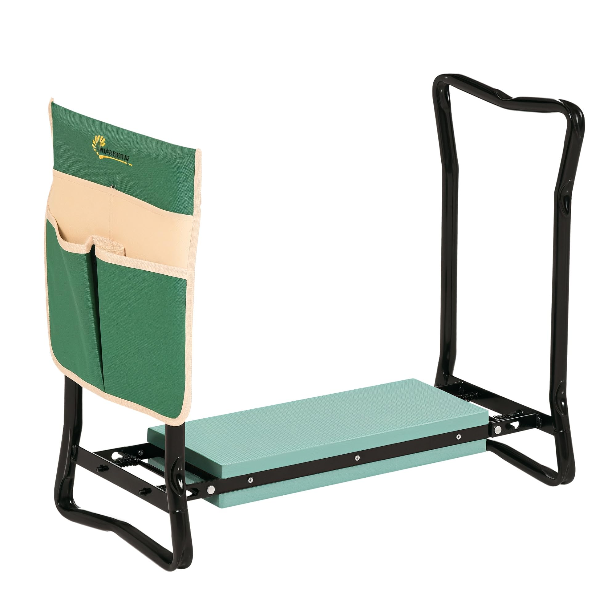 Outsunny Garden Kneeler Foldable Seat Bench Eva Foam Pad With Tool Bag Pouch
