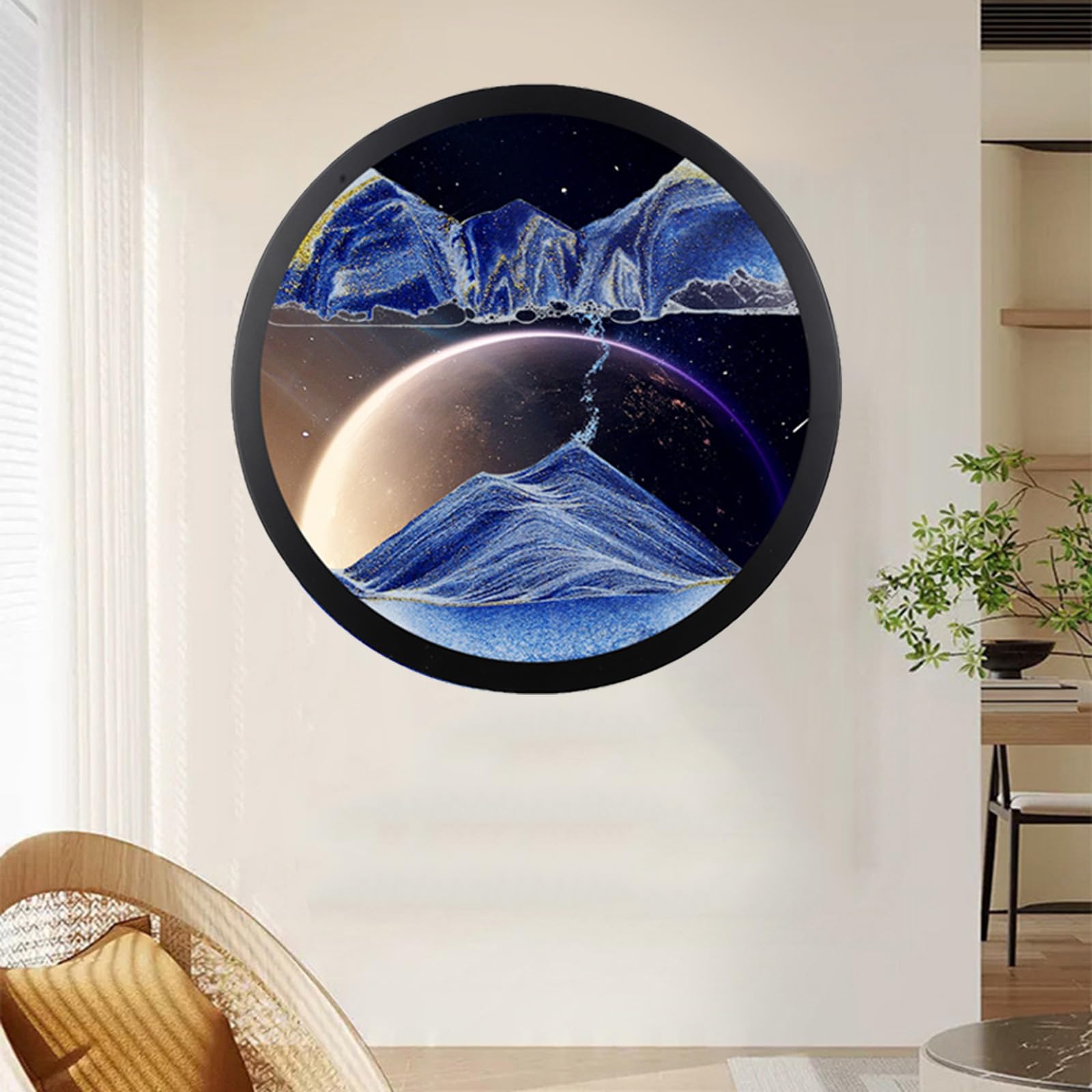 Tableau de sable mouvant 3D en bois massif luxe de 44cm