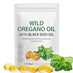 Oil of Oregano with Black Seed Oil, 6000mg Oregano Oil Capsules Organic, of Oregano Supplement Capsules, Natural Antioxidants, Non-GMO, Gluten Free, 120 Softgels